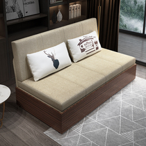 Rental House Sofa Bed Foldable Double Living Room Small Family Type Sit-And-Use Multifunction Push-and-pull Storage Economy Type