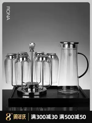 Imported glass water cup Household high temperature resistant large capacity teacup Crystal glass set Breakfast cup Milk cup