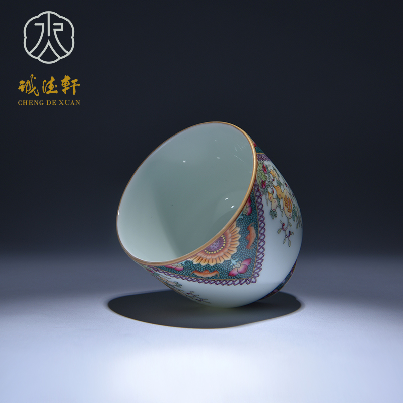 Cheng DE xuan jingdezhen gift kung fu tea masters cup hand - made pastel pattern auspicious ferro, 236 single CPU