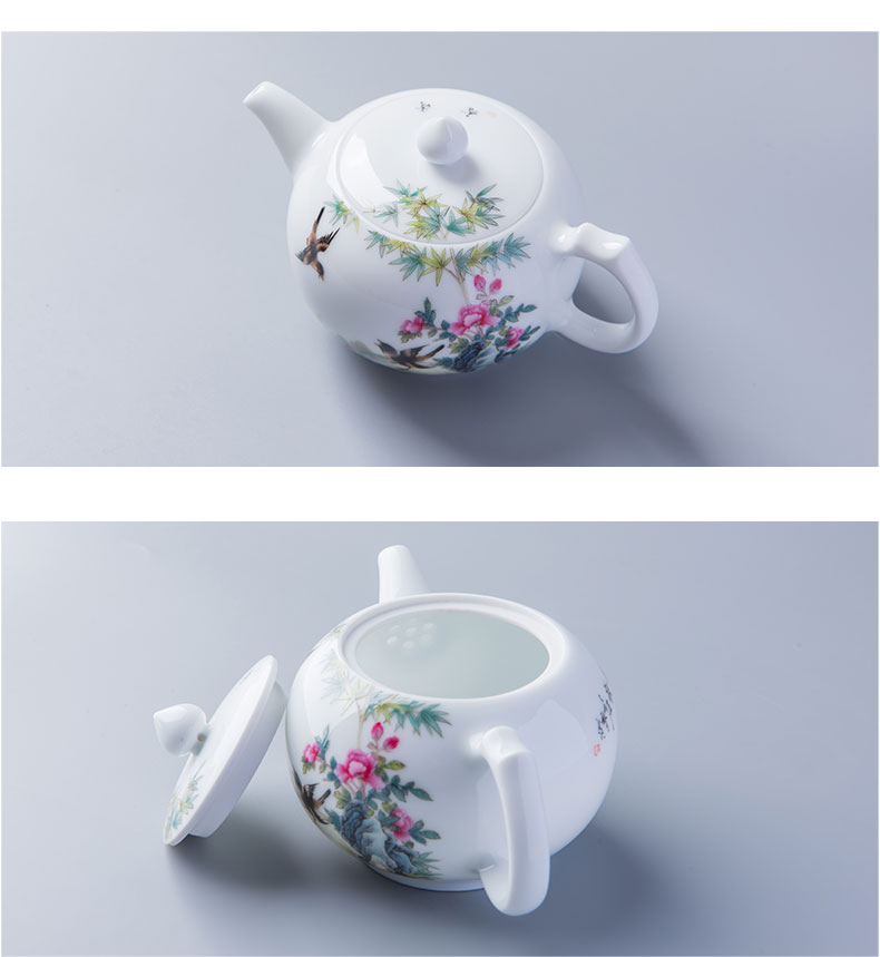 Cheng DE xuan jingdezhen ceramic kung fu tea kettle upscale tea hand - made 27 pastel spring yan came & middot; makeup