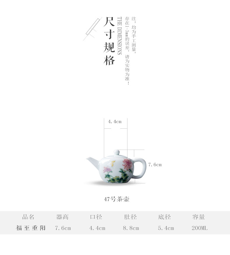 Cheng DE xuan high - grade fine hand - made kung fu tea set of jingdezhen ceramics powder enamel kettle 47 to chongyang