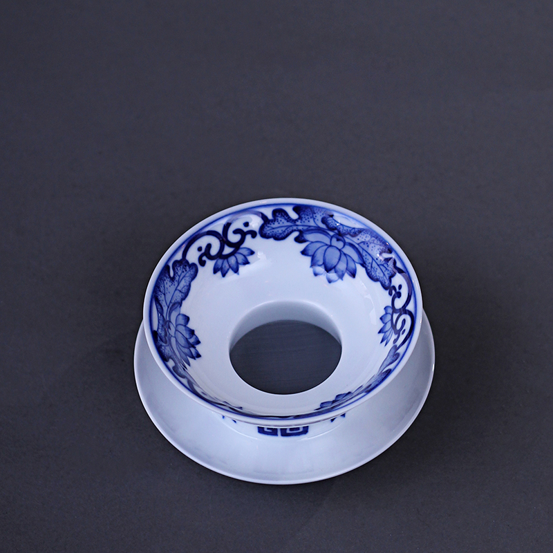 Cheng DE xuan tea custom 】 【 jingdezhen ceramic blue and White House tea technology) tea filter jing ya no. 6