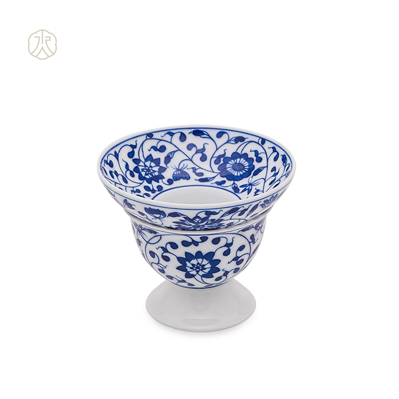 "Custom" cheng DE hin ceramic jingdezhen blue and white tea pure hand - made with parts) filter 1 string of lotus flower tea