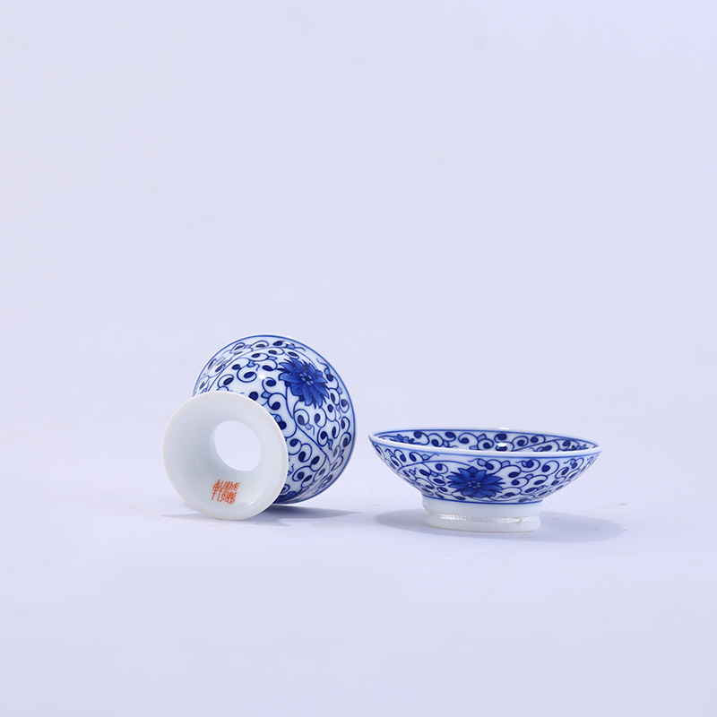 Cheng DE xuan hand - made porcelain of jingdezhen porcelain ceramics kung fu tea tea accessories) filter no. 1 branch lotus