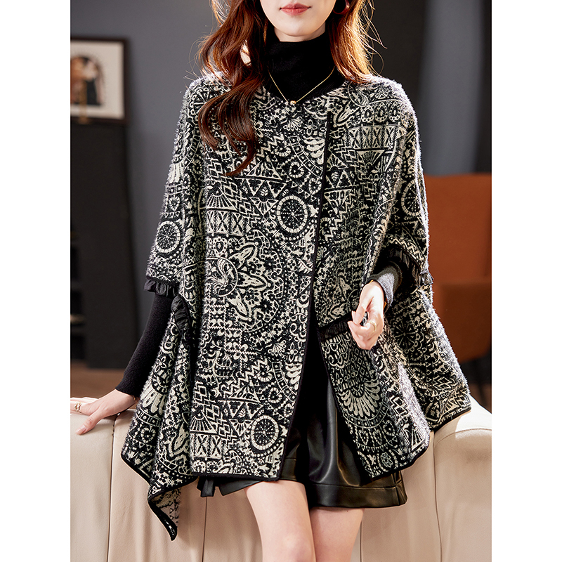Celison Kloe Batwing Sleeve Jacquard Jacket for Women 2026 Autumn Elegant Loose Lazy Knit Cardigan Top Celison Kloe Batwing Sleeve Jacquard Jacket for Women 2026 Autumn Elegant Loose Lazy Knit Cardigan Top