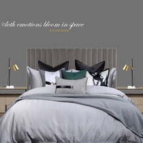  Blue gray 11-piece model room bedding Light luxury high-end villa hotel modern model room bedding