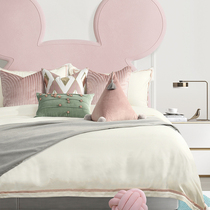 Pink little girl children's model room bedding high-end villa hotel modern model room bedding luxury