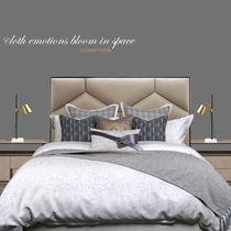  New gray dark gold model room bedding Light luxury high-end villa hotel modern model room bedding
