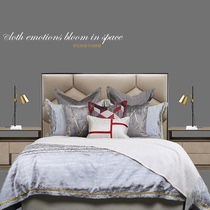  Red gray element model room bedding Light luxury high-end villa hotel Modern model room bedding