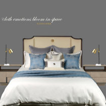  Light blue model room bedding High-end villa hotel eleven-piece modern model room bedding Light luxury
