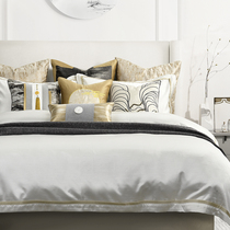 Original Yellow New Chinese Model Room Bedding Light Luxury High-end Villa Hotel Modern Model Room Bedding