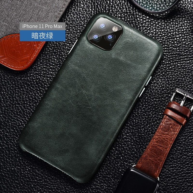 Suitable for apple iphone11promax mobile phone protection shell genuine leather iPhone11pro protective sleeve upscale cow leather apple 11 leather cover anti-fall iphone 1