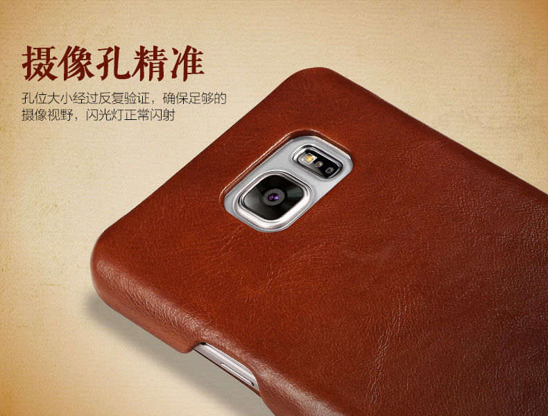 iCarer Vintage Series Side Open Handmade Genuine Cowhide Leather Case Cover for Samsung Galaxy Note 5