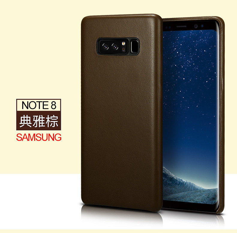 XOOMZ Business Style Handmade Genuine Lambskin Leather Back Cover Case for Samsung Galaxy Note 8