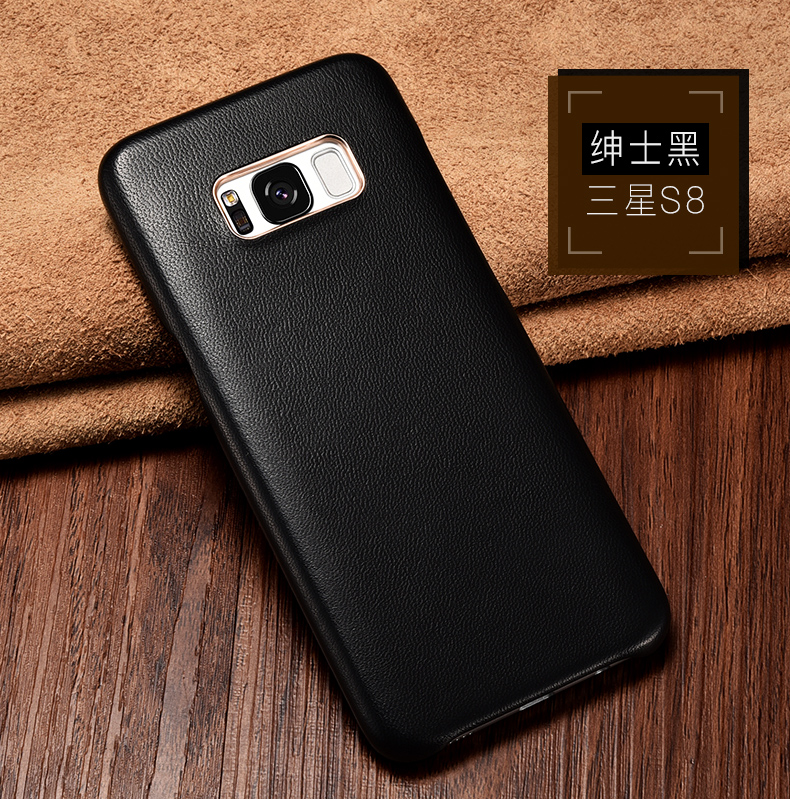 XOOMZ Business Style Handmade Genuine Lambskin Leather Back Cover Case for Samsung Galaxy S8 Plus & Galaxy S8