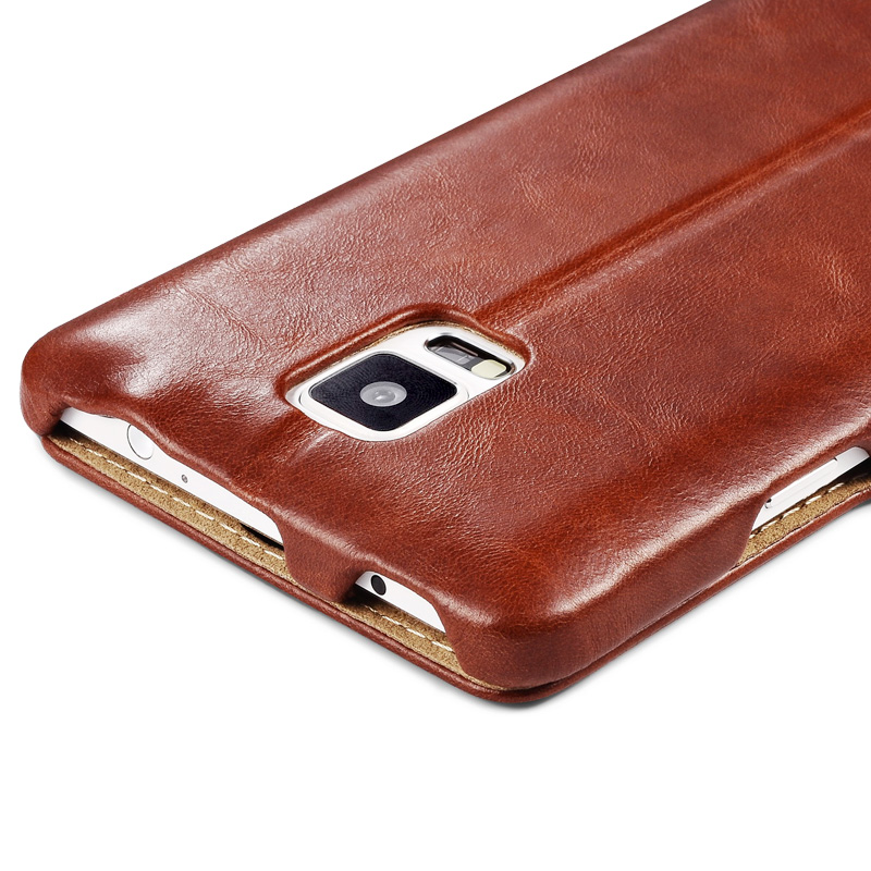 iCarer Vintage Series Side Open Handmade Genuine Cowhide Leather Case Cover for Samsung Galaxy Note 4