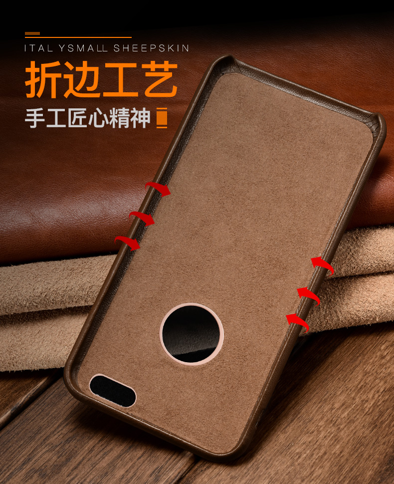 XOOMZ Business Style Handmade Genuine Lambskin Leather Back Cover Case for Apple iPhone 6S Plus/6 Plus & iPhone 6S/6