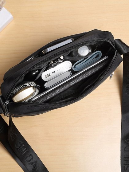 男包男士单肩包斜挎包防水牛津布包横款休闲布包做生意包收钱包