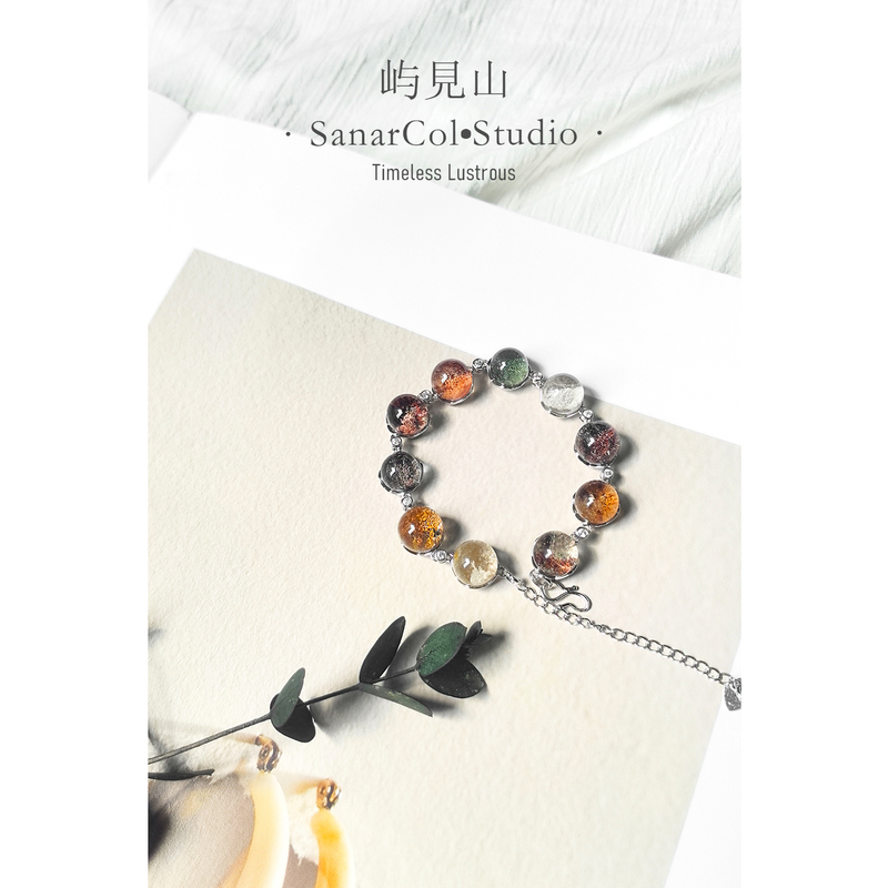 Yujianshan Sanarcol Has No Need to Worry about the Present~ Natural Brazilian Four Seasons Ghost Bubble Bead Crystal Bracelet for Women
