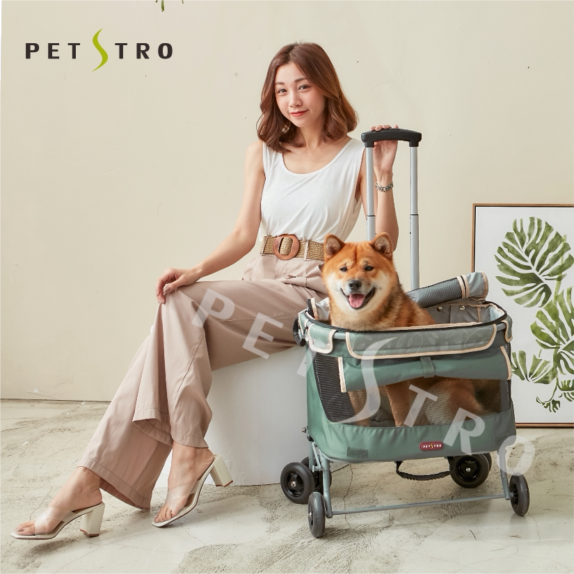 Taiwan Pedeo Pet Pull Box 215A-Step up the flat-pull-out dog cat cage breathable and lightweight pull-lever box green