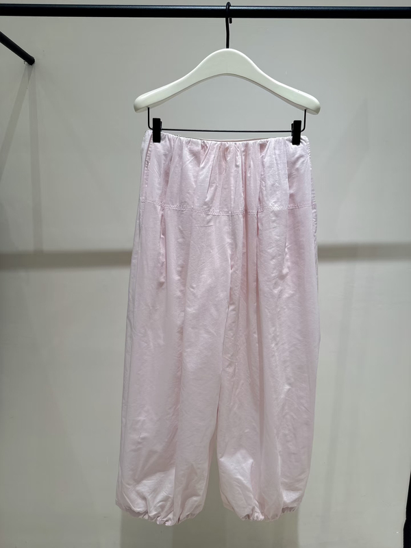 2026 Summer New Style Cherry Blossom Pink Lantern Pants with Drawstring Elastic Waist Loose Casual Cargo Pants Women's Long Pants
