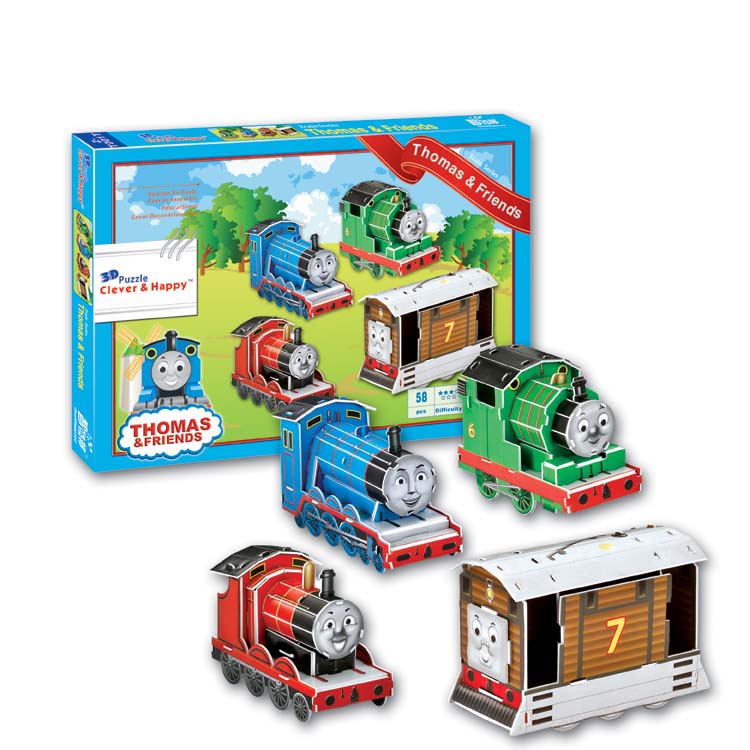 Cherobon 3D Stereojigsaw Puzzle Soup Maz Train Children Puzzle Toy Diy Cartoon Cartoon Model 6 Years Old