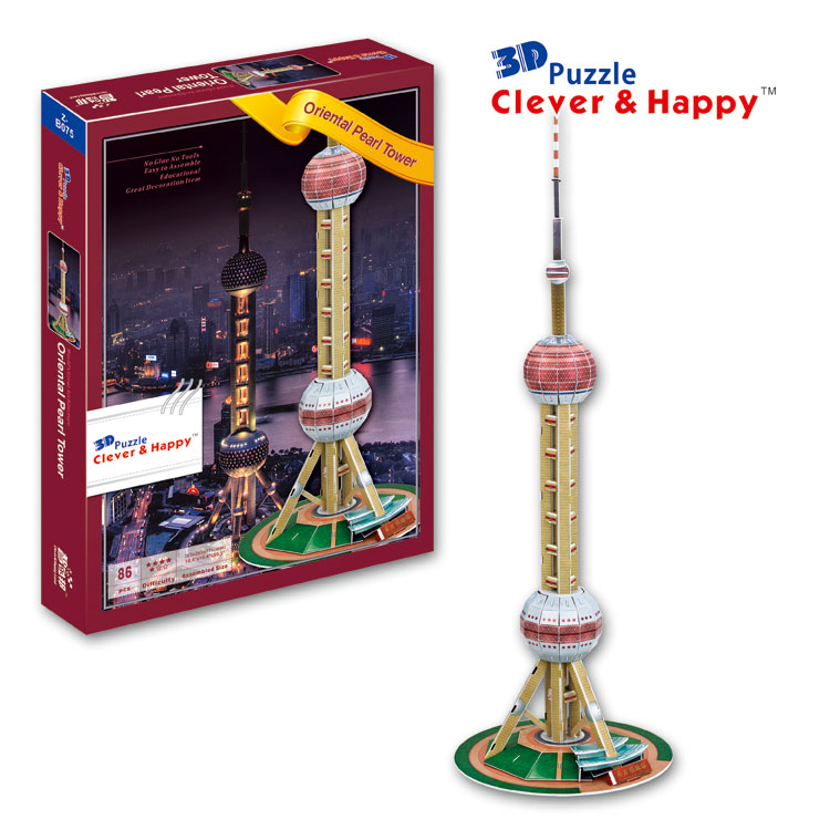Zhile Bon 3D Stereopuzzle Oriental Pearl Tower Adult Puzzle Diy China Featured Architectural Model Adornment