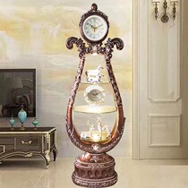 Living room wine cabinet floor clock European villa vertical clock decorative cabinet locker fashion mute clock vertical large clock