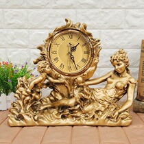 Living room clock personality fashion modern creative luxury European classical decoration pastoral station clock art silent clock