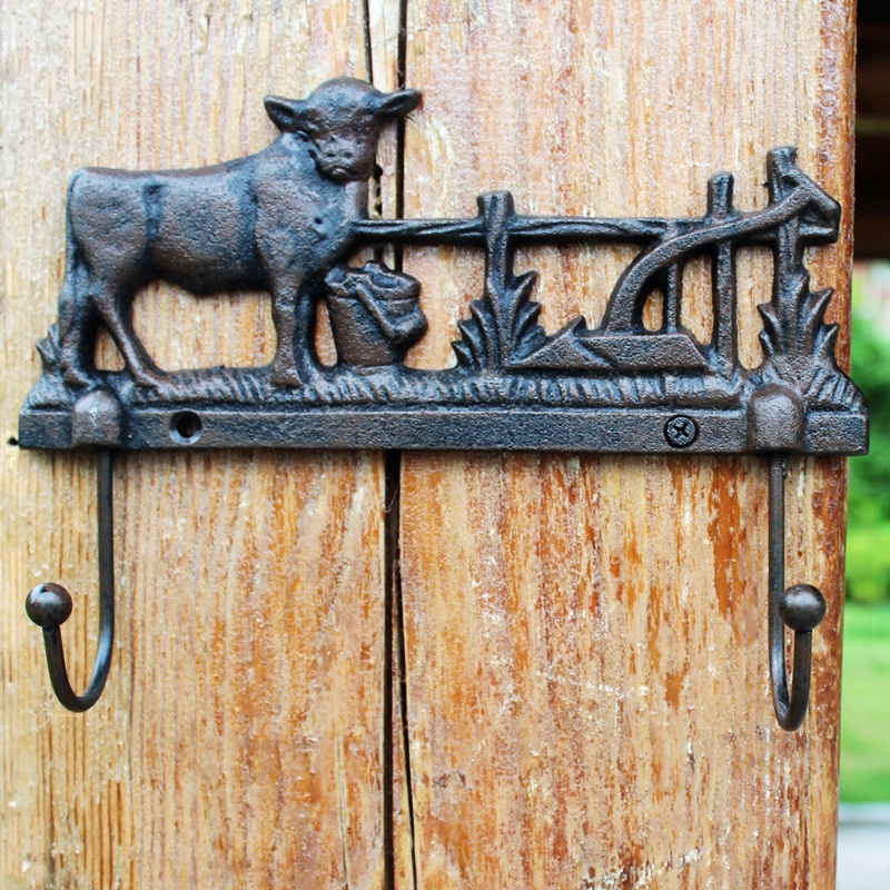 European and American rural retro iron process gift decorated iron hook hook wall hanging wall decorated with double hook