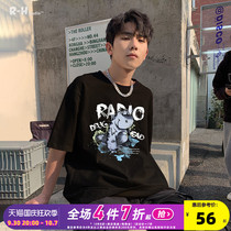 Radiohead cotton short-sleeved T-shirt mens round neck half-sleeve thin undershirt summer new small dinosaur pattern tide