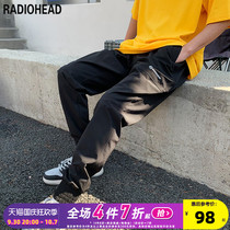 Radiohead black trousers mens corset 2021 autumn new casual pants fashion handsome show leg length