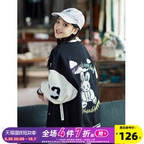 Tang Shi Spring and Autumn New American Baseball Uniform Womens Stitching Trend Fried Street Short Jacket Womens Korean Wild Tops Tide