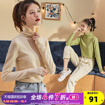 Tang Shi 2020 winter new wool knit shirt undershirt underwear with womens foreign gas bottom sweater pile collar high neck black