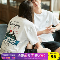 Tang Shi 2021 Summer Wear New Couple Short Sleeve T-Shirt Mens Round Neck Cotton Half Sleeve Shirt Student Trend Tops Female Instagram