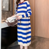 Трикотажный демисезонный лонгслив, осеннее платье, длинное шерстяное платье