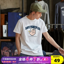 Tang Shi 2021 summer new short-sleeved T-shirt mens cotton round neck loose trend student half-sleeve bottom top ins