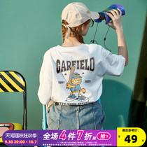 Tang Shi 2022 summer new design sense niche white short-sleeved T-shirt womens ins tide round neck pure cotton loose black