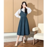 Летняя джинсовая юбка, китайский стиль, эффект подтяжки, яркий броский стиль