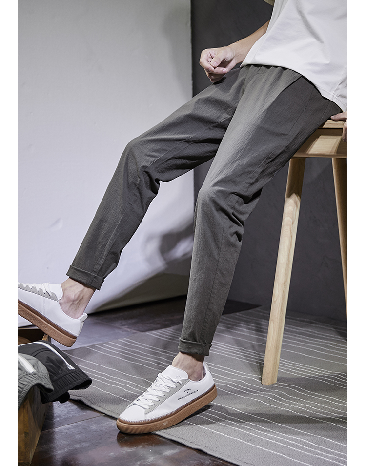 Quần âu Varsden / Walsdan nam phiên bản Hàn Quốc của quần thể thao màu rắn quần nam trẻ trung mới - Crop Jeans quần kaki nam
