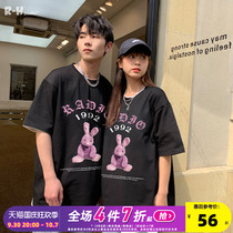 Radiohead couple short-sleeved T-shirt tide brand cotton round neck loose black slim 2021 summer new top