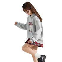 Tangshi 2024 Early Autumn New Polo Collar Sweater Womens Snoopy Love Lace Pullover Sweater Jacket Trend