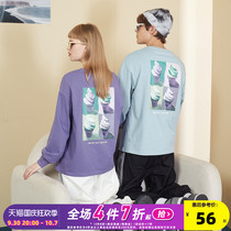 Tang Shi Spring 2021 New Couple Long Sleeve T-Shirt Mens Back Trend Pattern Trend Loose Underwear Underwear Underwear