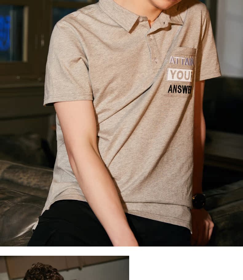 Tang sư tử 2018 hè mới áo sơ mi polo ngắn tay nam thư sơ mi áo sơ mi sinh viên Harajuku áo thun có cổ