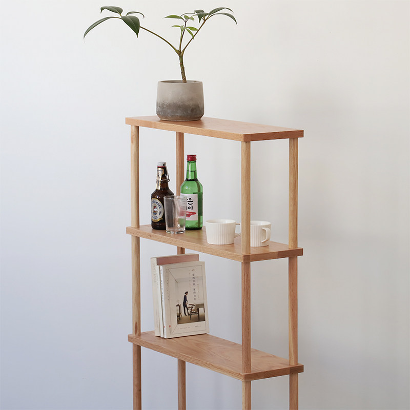 Solid wood floor-to-ceiling multi-layer display rack clothing store shoe rack decoration blind box display rack window Japanese wooden rack rack