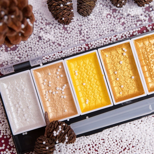 Пигментированная акварель, кисть, металлический комплект, тара, фартук для рисования, 5 цветов, 8 цветов, подходит для начинающих, ручная роспись