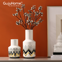 Moire Silver Willow simulation bouquet furnishings Home living room table set flower decorations vase floral ornaments