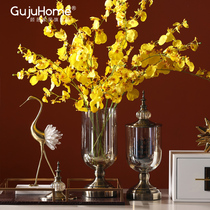 Light luxury creative European Vase ornaments living room flower arrangement glass transparent American dining table porch home soft decorations