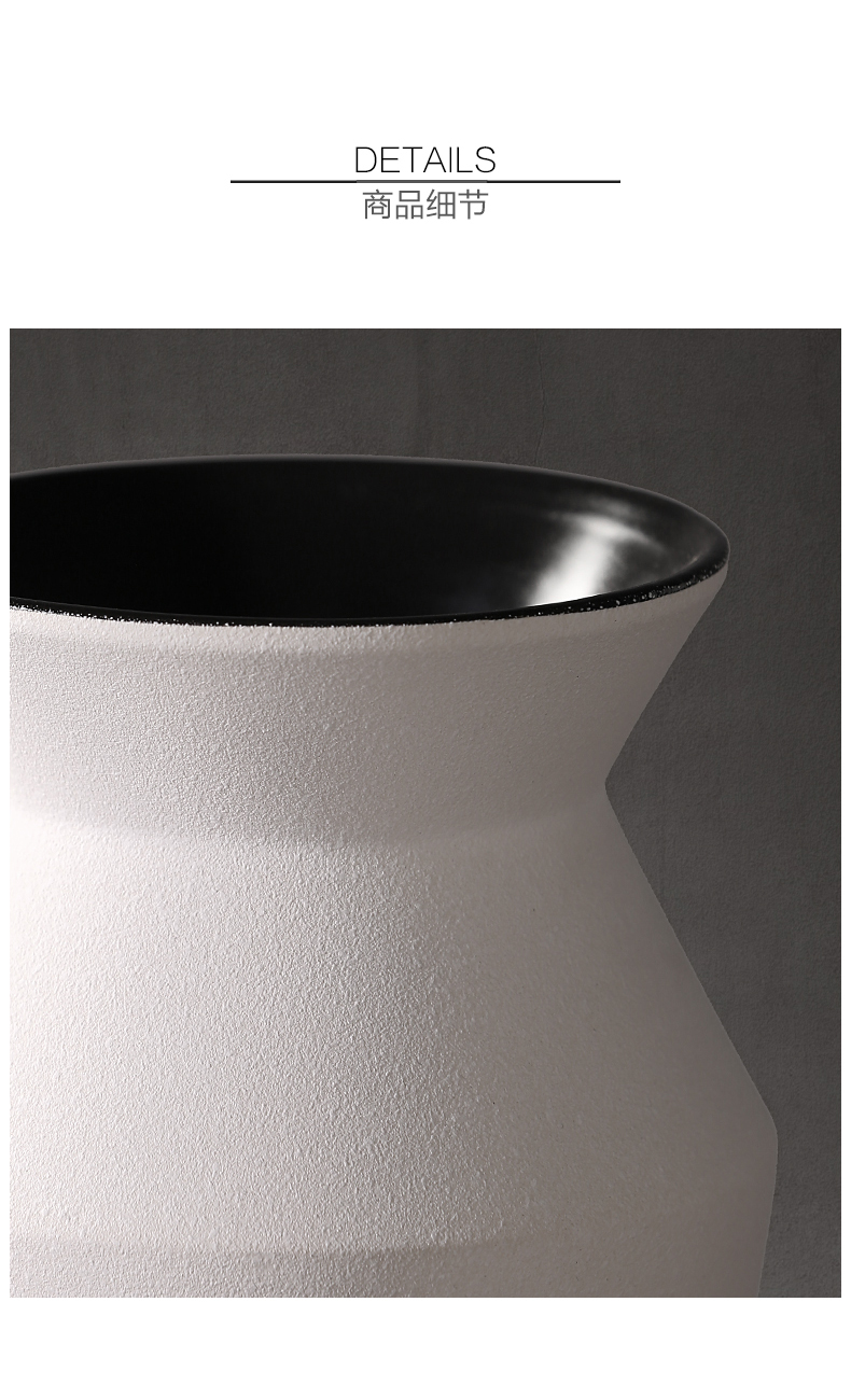 Modern Italian minimalist white ceramic vase furnishing articles sitting room light key-2 luxury Nordic table dry flower flower arranging flowers