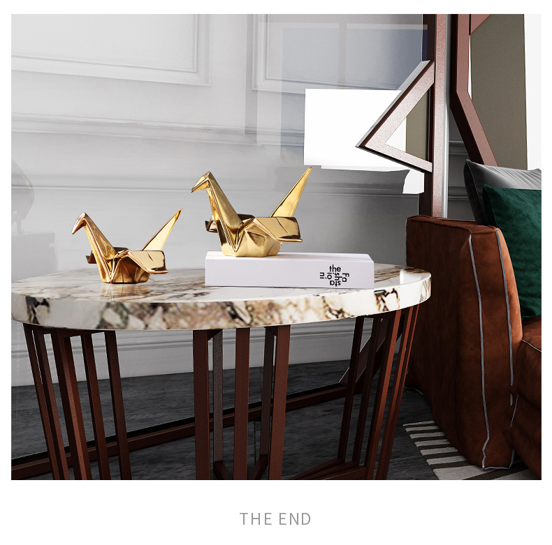 Modern Nordic gold ceramic papercranes furnishing articles creative TV ark, wine office decoration home decoration